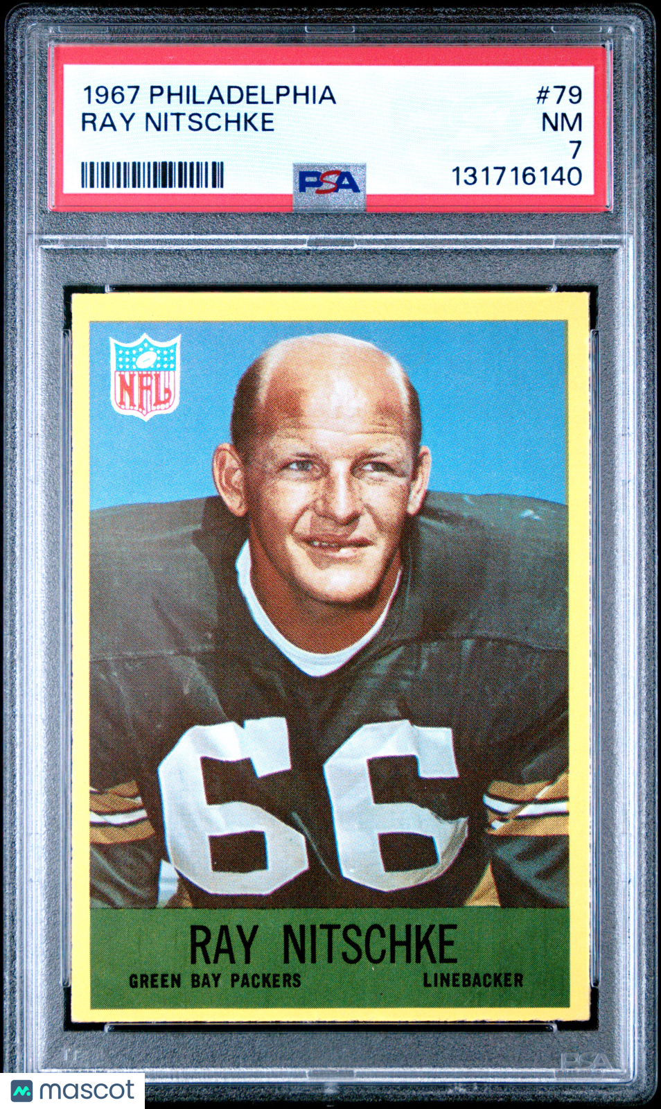 1967 Philadelphia #79 Ray Nitschke Packers PSA 7