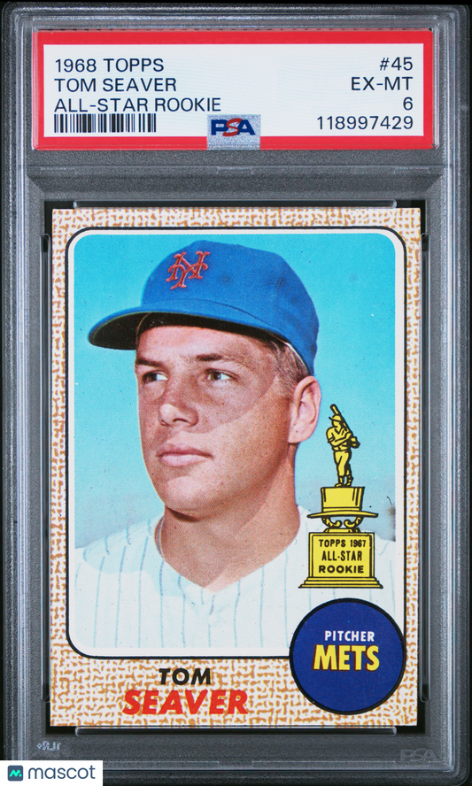 1968 Topps #45 Tom Seaver  2nd Year Mets PSA 6