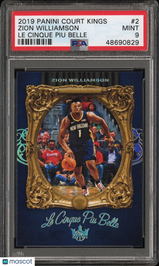 2019 Panini Court Kings Le Cinque Piu Belle #2 Zion Williamson Rookie SSP PSA 9