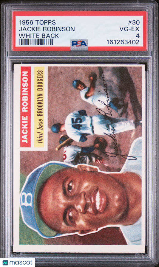 1956 Topps #30 Jackie Robinson White Back Dodgers PSA 4