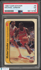 1986 Fleer Sticker #8 Michael Jordan Rookie HOF Bulls PSA 5
