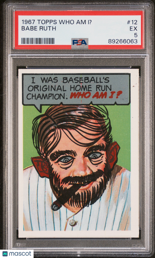 1967 Topps Who Am I? #12 Babe Ruth Yankees PSA 5