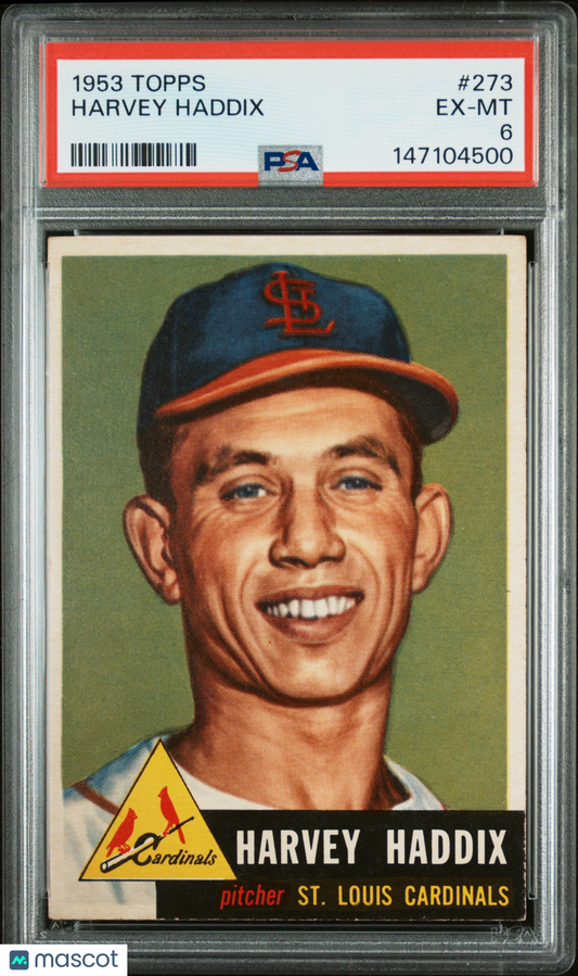 1953 Topps #273 Harvey Haddix Rookie Cardinals PSA 6