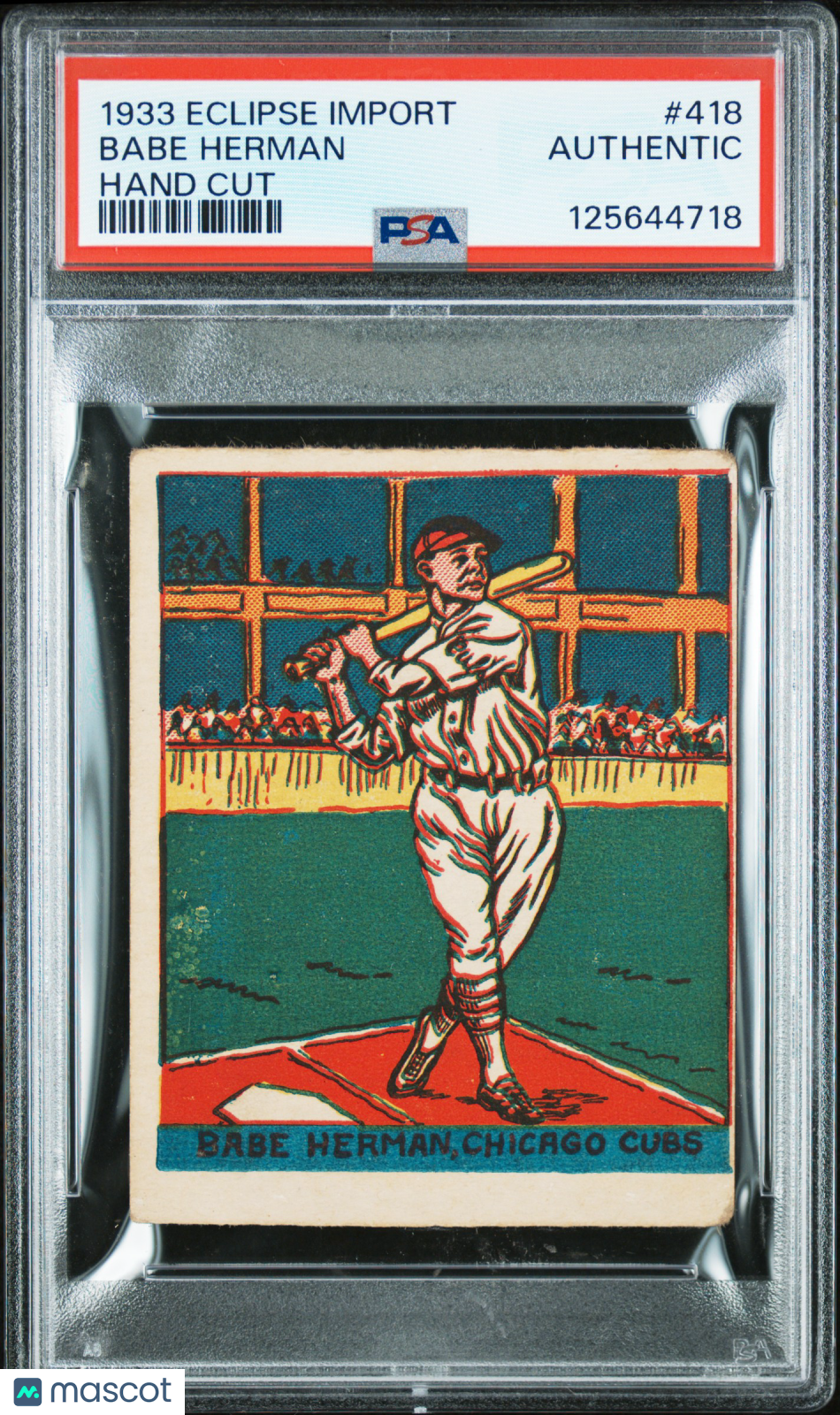 1933 Eclipse Import #418 Babe Herman Chicago PSA Authentic