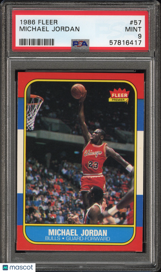 1986 Fleer #57 Michael Jordan Rookie HOF PSA 9 MBA Diamond Silver Certified