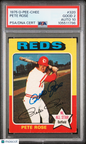 1975 OPC O-Pee-Chee #320 Pete Rose Signed Reds PSA 2 Auto 10