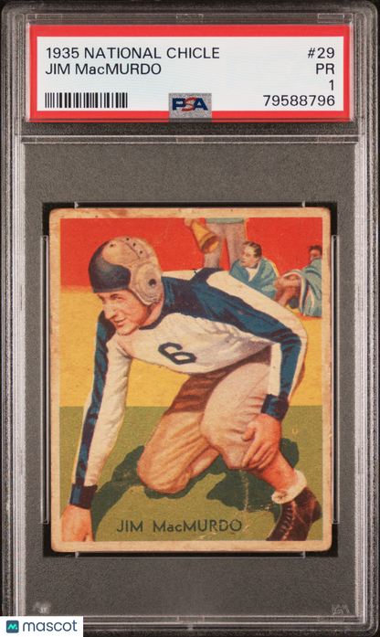 1935 National Chicle #29 Jim Macmurdo Rookie Eagles PSA 1