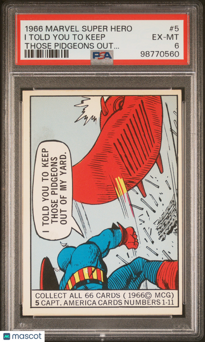 1966 Donruss Marvel Super Hero #5 Captain America  I Told You To Keep PSA 6