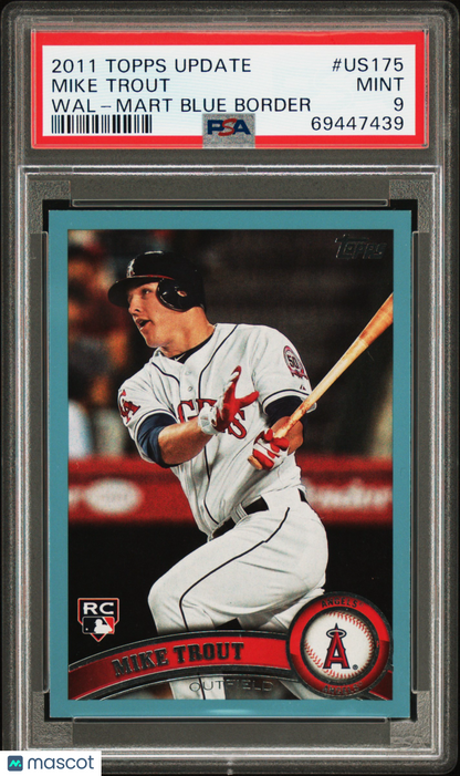 2011 Topps Update Wal-Mart Blue Border #US175 Mike Trout Rookie PSA 9