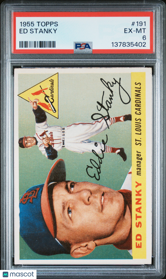 1955 Topps #191 Ed Stanky Cardinals PSA 6