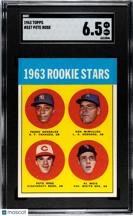 1963 Topps #537 Pete Rose Rookie Reds SGC 6.5 Well Centered