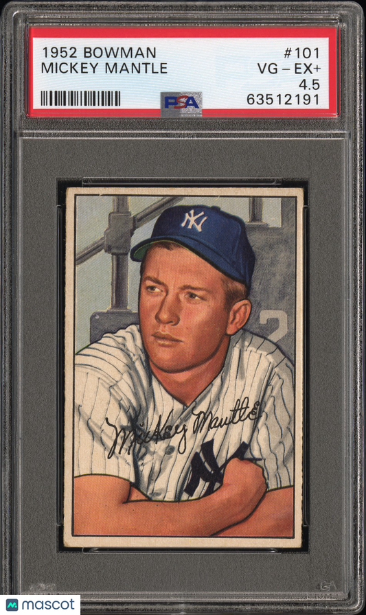 1952 Bowman #101 Mickey Mantle Yankees PSA 4.5 Well Centered