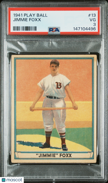 1941 Play Ball #13 Jimmie Foxx Red Sox PSA 3 Well Centered