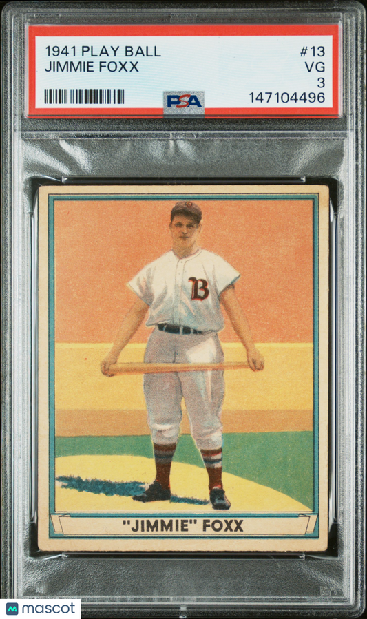 1941 Play Ball #13 Jimmie Foxx Red Sox PSA 3 Well Centered