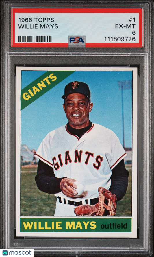 1966 Topps #1 Willie Mays Giants PSA 6