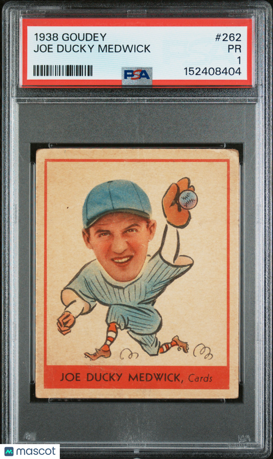 1938 Goudey #262 Joe Ducky Medwick Cardinals PSA 1 Well Centered