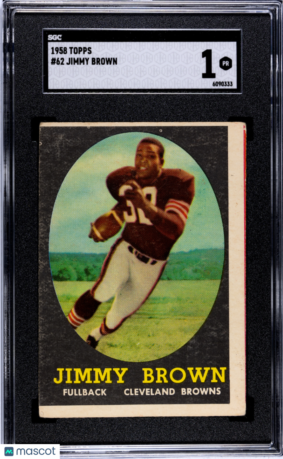 1958 Topps #62 Jimmy Brown Rookie HOF Browns SGC 1