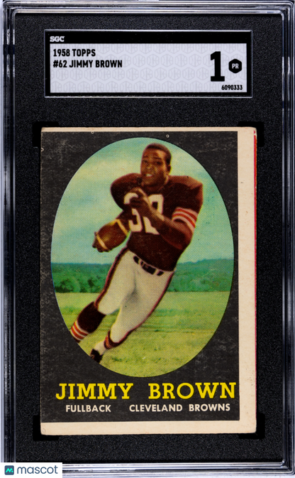 1958 Topps #62 Jimmy Brown Rookie HOF Browns SGC 1
