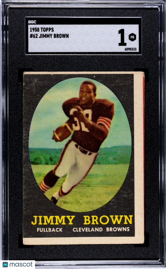 1958 Topps #62 Jimmy Brown Rookie HOF Browns SGC 1