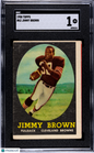 1958 Topps #62 Jimmy Brown Rookie HOF Browns SGC 1