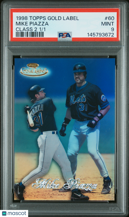 1998 Topps Gold Label Class 2 #60 Mike Piazza 1 of 1 Mets PSA 9
