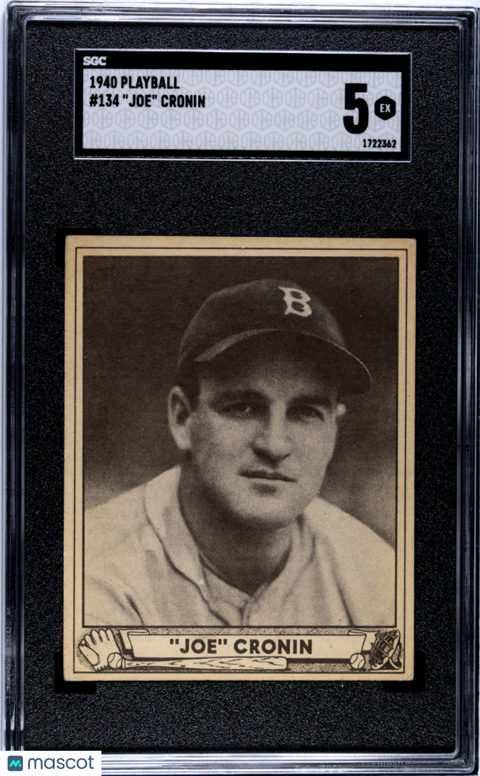 1940 Playball #134 Joe Cronin Red Sox SGC 5
