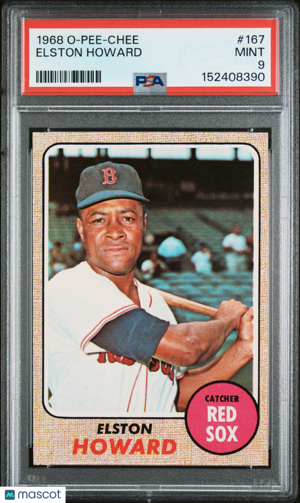 1968 OPC O-Pee-Chee #167 Elston Howard Red Sox PSA 9