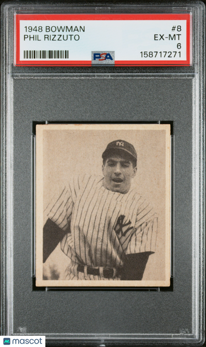 1948 Bowman #8 Phil Rizzuto Rookie HOF Yankees PSA 6