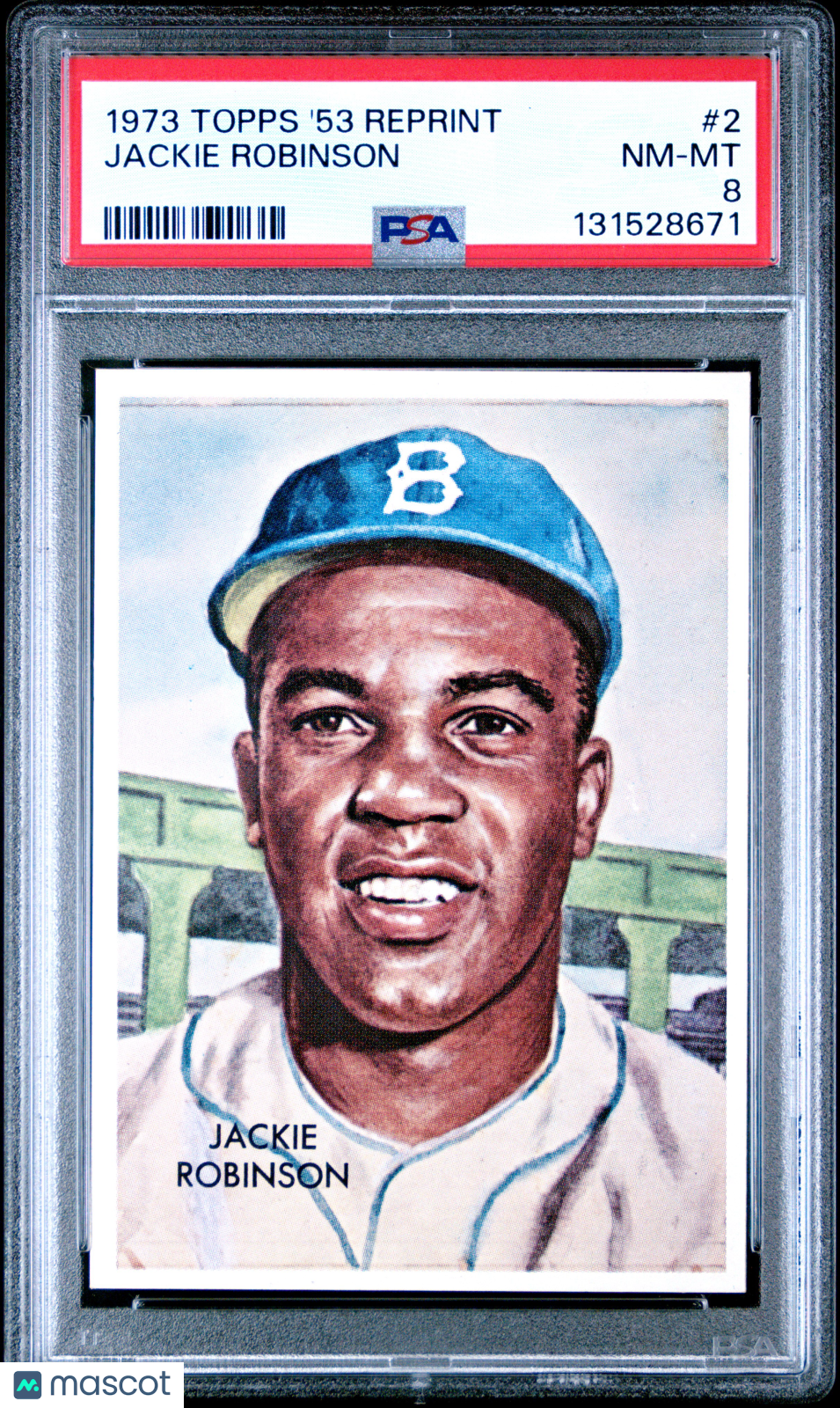 1973 Topps 1953 Reprint Test Issue #2 Jackie Robinson PSA 8