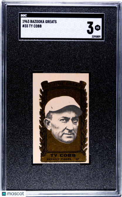 1963 Bazooka Greats #35 Ty Cobb Tigers SGC 3
