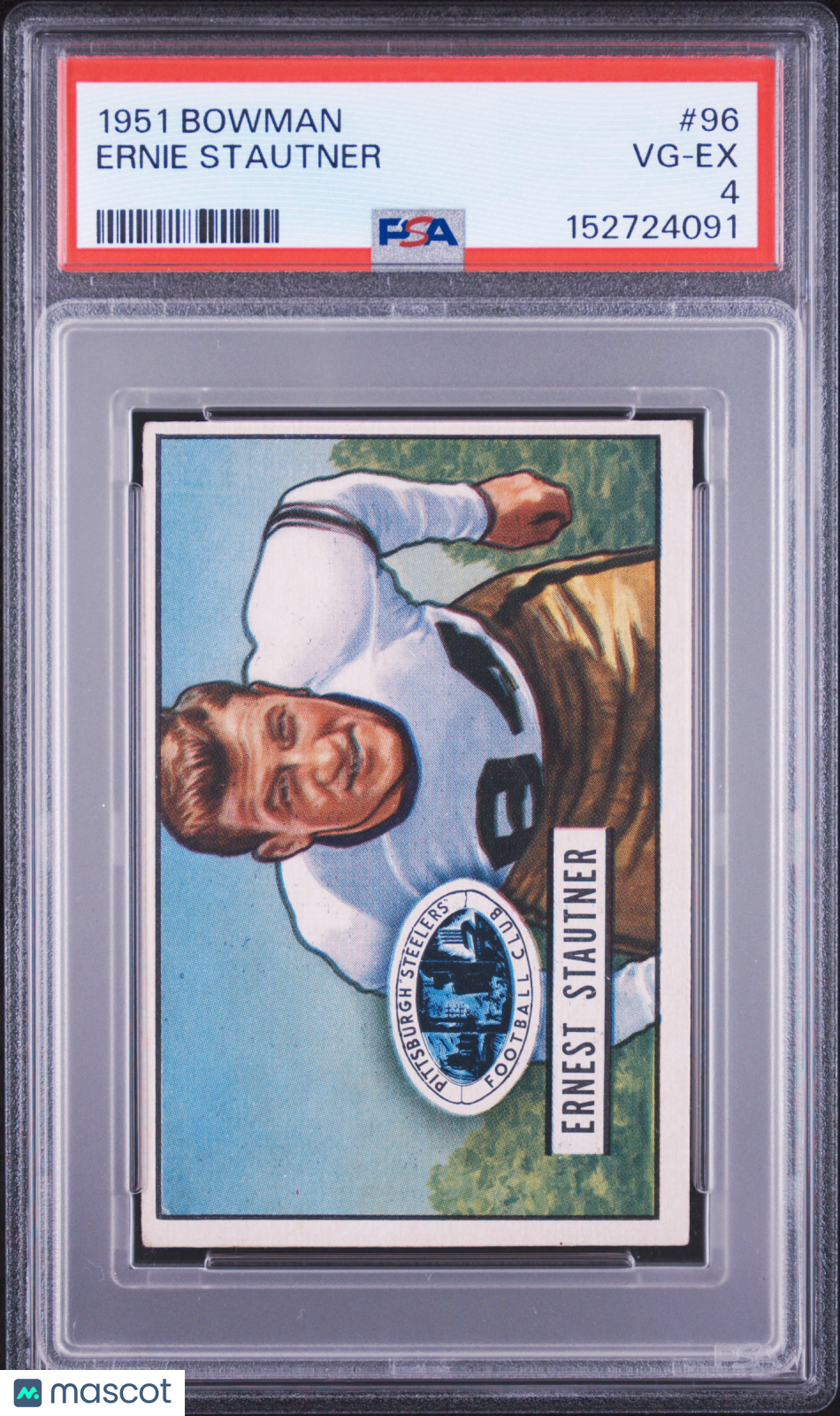 1951 Bowman #96 Ernie Stautner Rookie HOF Steelers PSA 4