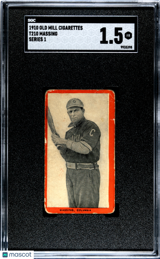 1910 T210 Old Mill Cigarettes Series 1 Massing Columbus SGC 1.5