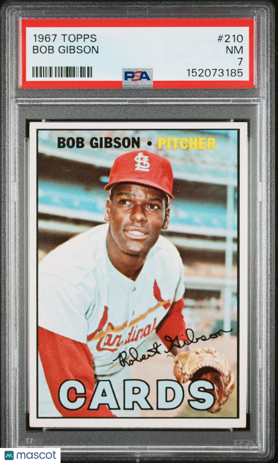 1967 Topps #210 Bob Gibson Cardinals PSA 7