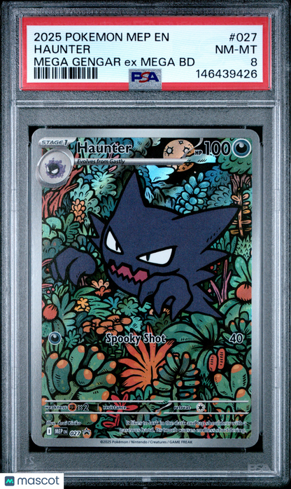 2025 Pokemon Mep EN-Me Black Star Promo #027 Haunter Mega Gengar EX Mega PSA 8