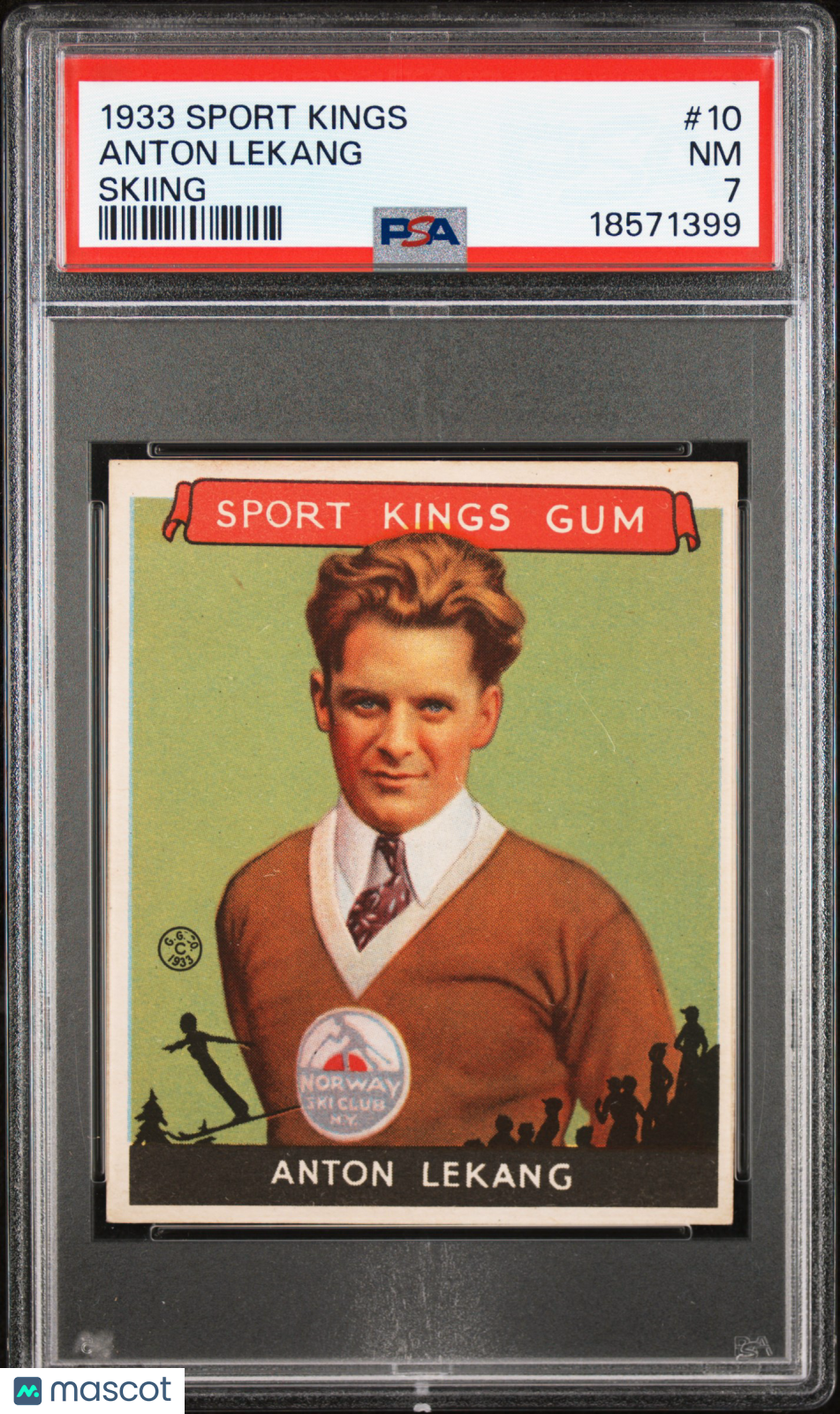 1933 Goudey Sport Kings #10 Anton Lekang Skiing PSA 7
