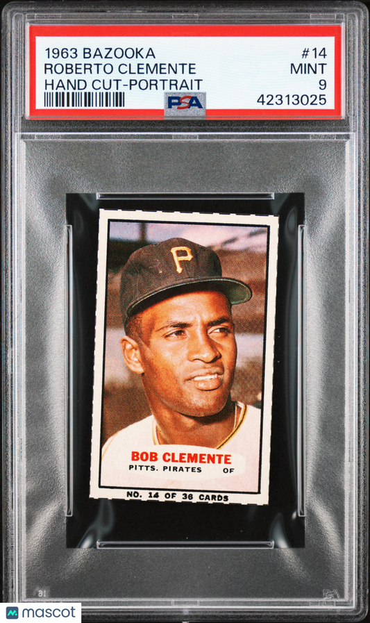 1963 Bazooka #14 Roberto Clemente Pirates PSA 9 pop 7