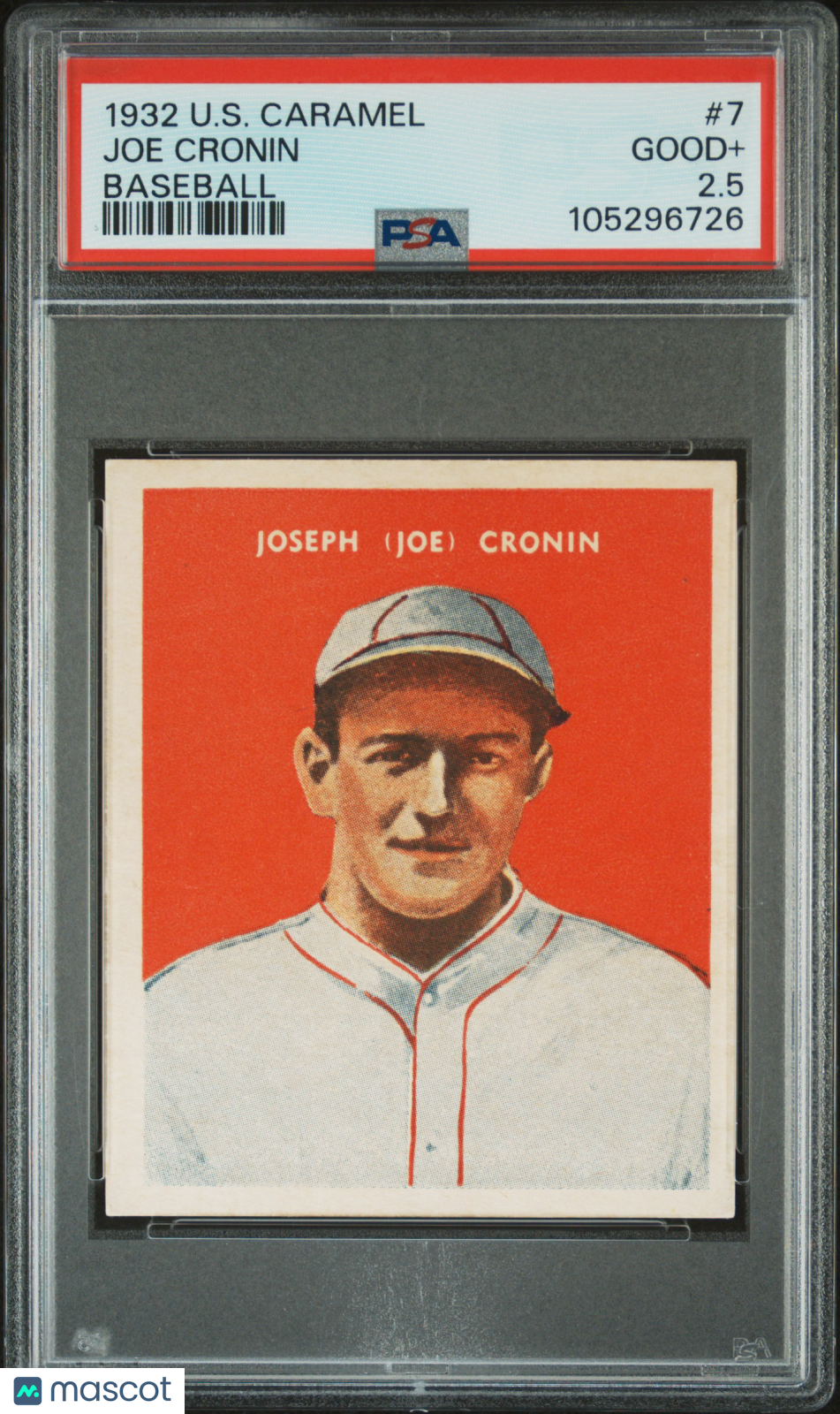 1932 U.S. Caramel #7 Joe Cronin Senators PSA 2.5