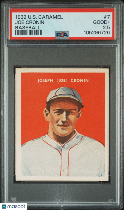 1932 U.S. Caramel #7 Joe Cronin Senators PSA 2.5