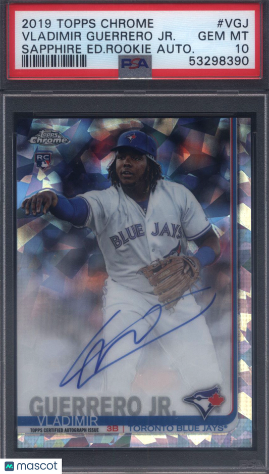 2019 Topps Chrome Sapphire Rookie Auto #VHJ Vladimir Guerrero Jr PSA 10
