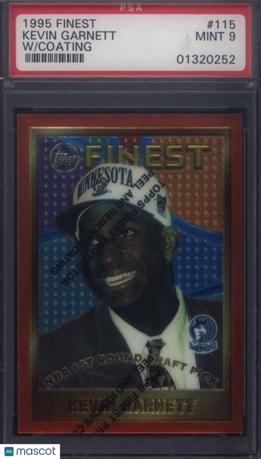 1995 Finest w/ Coating #115 Kevin Garnett Rookie HOF Timberwolves PSA 9