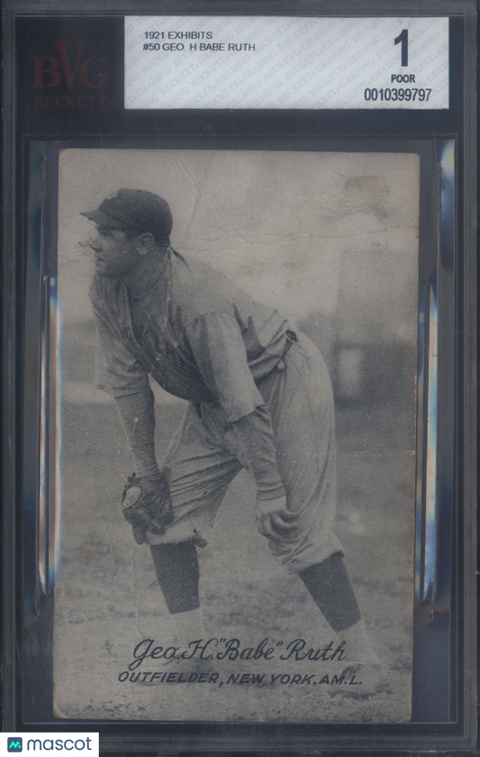 1921 Exhibits #50 Babe Ruth Yankees BGS 1