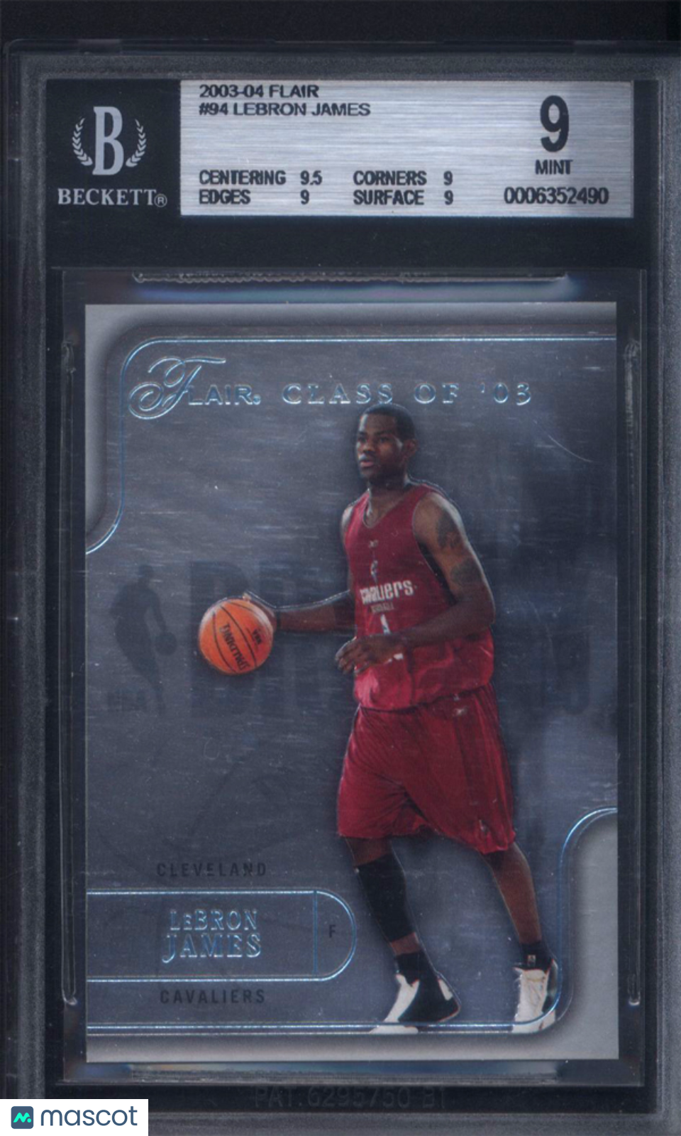 2003 Flair #94 LeBron James Rookie Cavaliers BGS 9 w/ 9.5