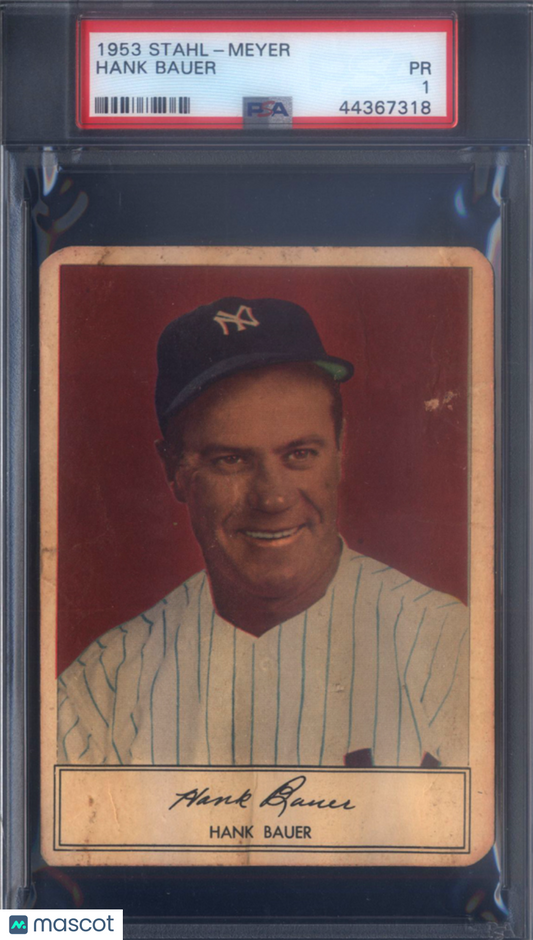1953 Stahl-Meyer Franks Hank Bauer Yankees PSA 1