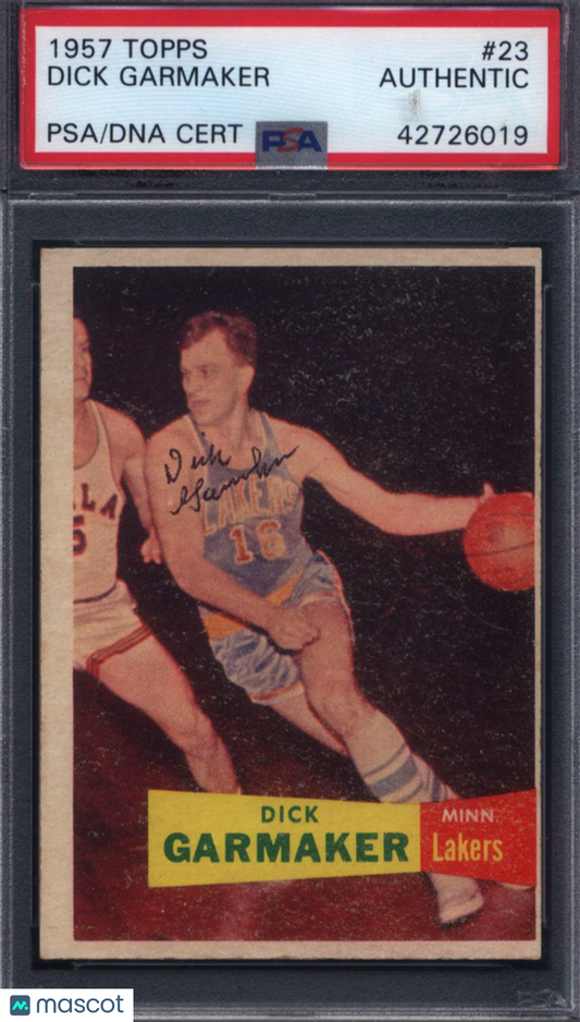1957 Topps #23 Dick Garmaker Rookie Signed Autographed Auto PSA/DNA Authentic