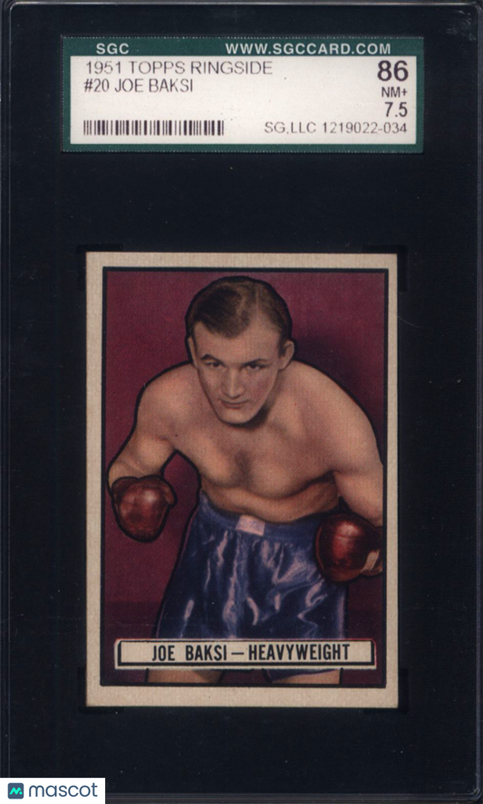 1951 Topps Ringside Boxing #20 Joe Baksi SGC 7.5