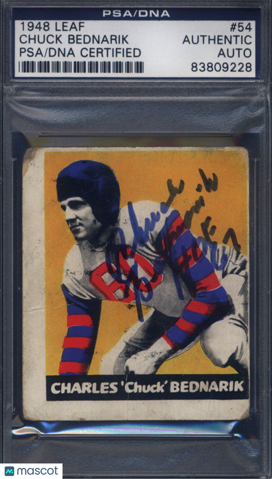 1948 Leaf #54 Chuck Bednarik Rookie HOF Signed Autographed PSA/DNA Authentic