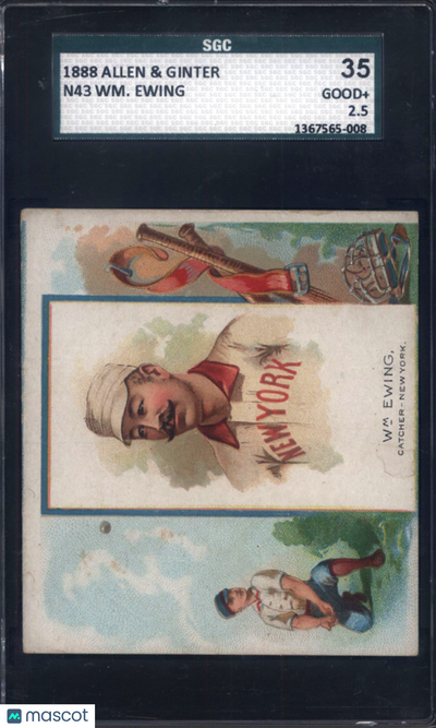 1888 N43 Allen & Ginter Buck Ewing New York SGC 2.5