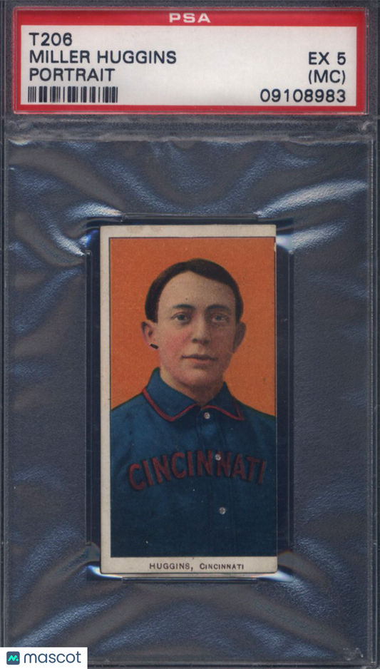 T206 Miller Huggins Portrait Cincinnati PSA 5 American Beauty Back